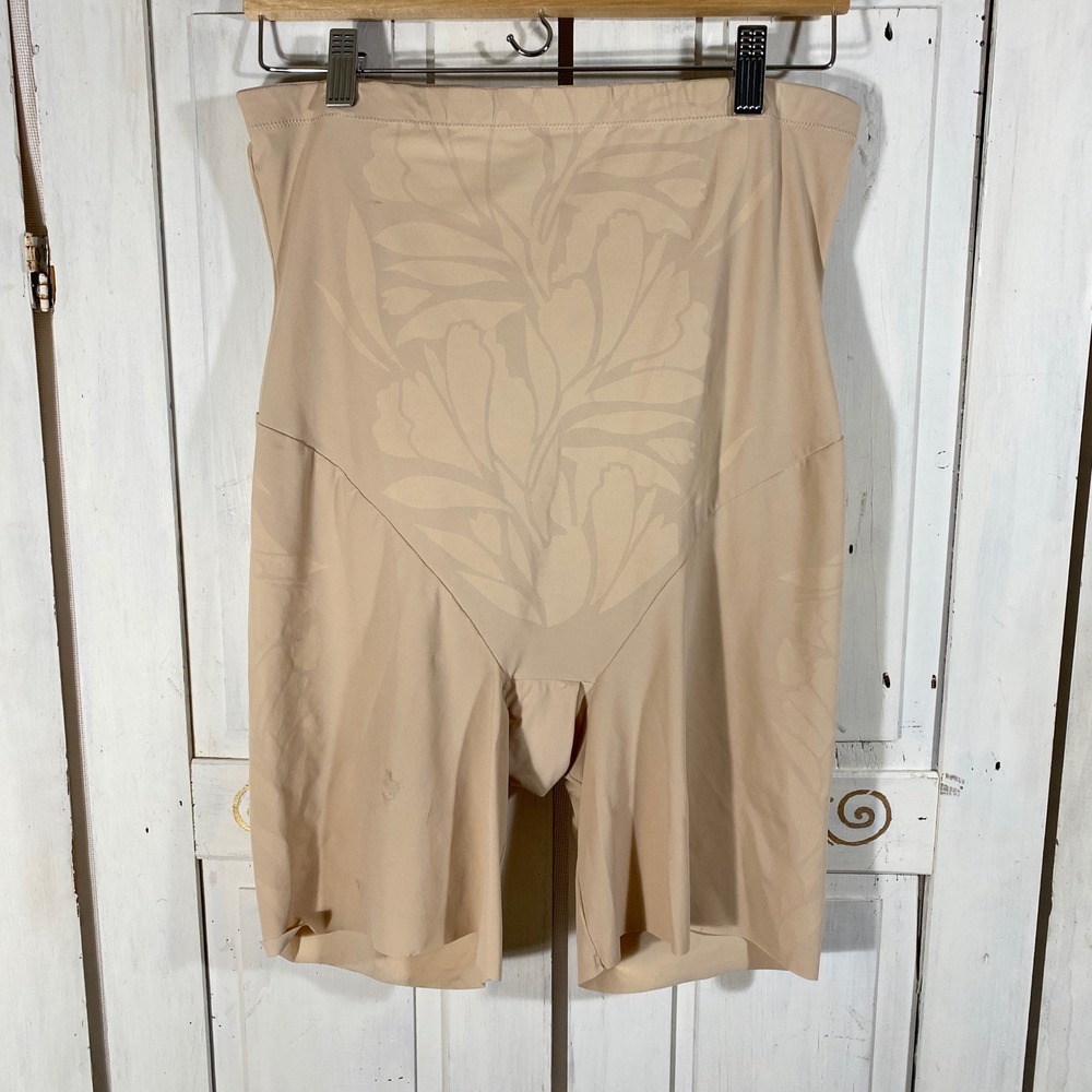 Maidenform Beige High Waist Shapewear Shorts Floral Firm Control 2XL FL0072